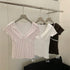 V-neck Fitted Tops